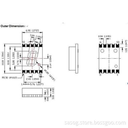 0.2-inch Single SMD LED Digit Display in Yellow Green, 570nm, Common Anode